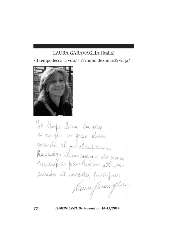 Rivista di Letteratura e POesia “Lumina” -Anno LXVII – N°10-12 2014